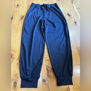 Runway lightweight black ribbed joggers
